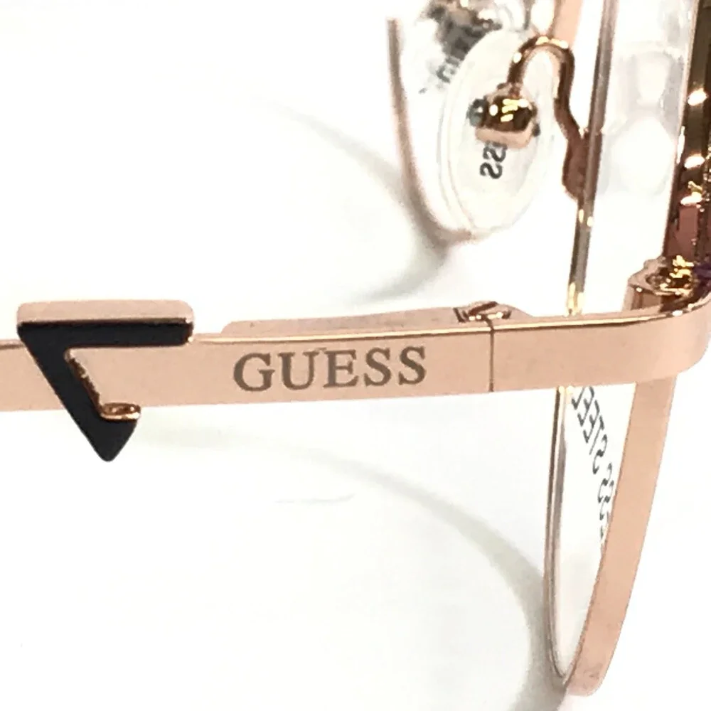 Guess Eyeglasses Frames GU2867 005 Black Rose Gold Round Full Rim 53-17-140